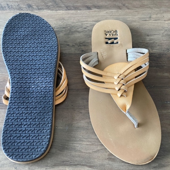 BILLABONG Sandals | Women's Medium | Tan | Basket Weave Design - Picture 5 of 7